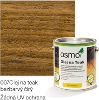 007 Olej na teak bezbarvý čirý, žádná UV ochrana